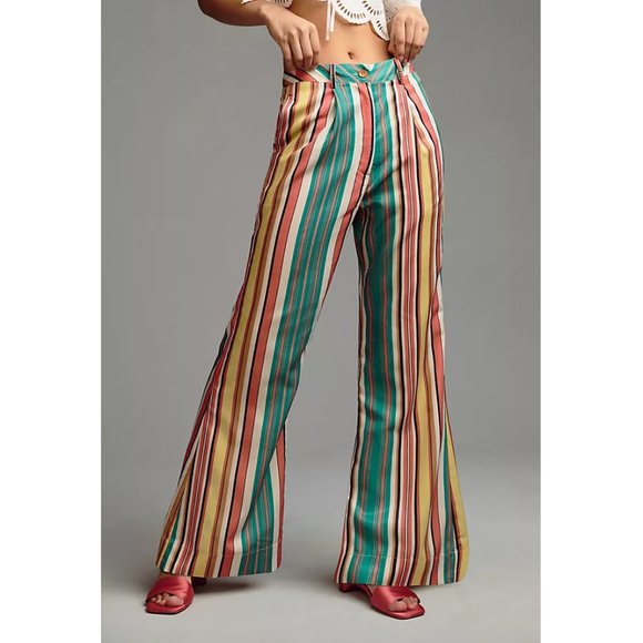 Anthropologie Pants - Anthropologie Tiny Camelia Pants Red Pinstripe Motif - Size 2